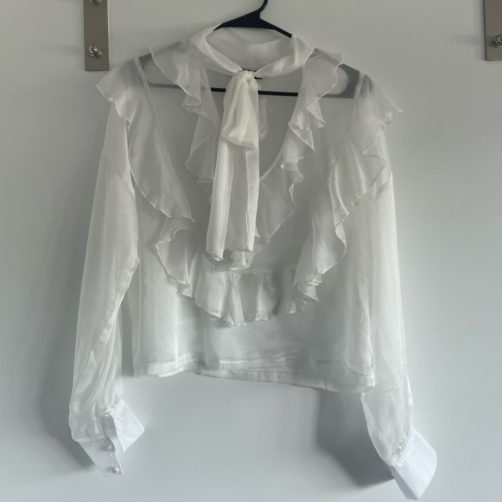 Nasty Gal- sheer white blouse